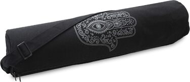 Сумка для йоги Yogistar Yogibag Basic із бавовни, 65 см, з застібкою-блискавкою, арт-колекція, дизайн Рука Фатіми, чорна