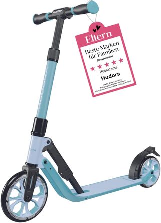 Дитячий самокат HUDORA BigWheel 180 Advanced Junior, складаний, з рефлекторами, регулювання висоти, для хлопчиків і дівчаток від 3 років, до 60 кг