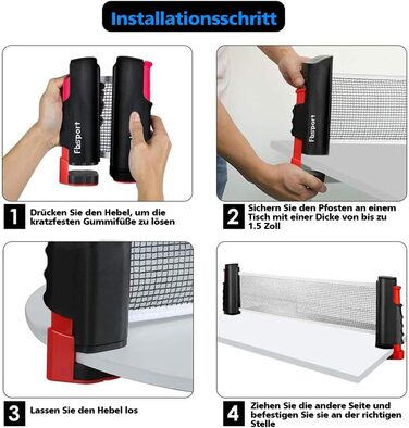 FBSPORT Набір для настільного тенісу Професійний: 2 ракетки, сітка, 6 м'ячів, сумка. Підходить для дорослих та сімей, для гри в приміщенні та на вулиці, чорний