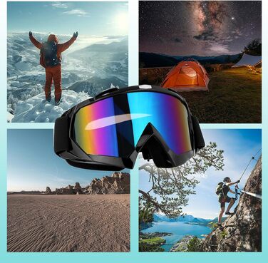Універсальні захисні окуляри для лиж, сноуборду та мотокроссу (Ski & Motocross Goggles) з чохлом, сумісні з окулярами для зору
