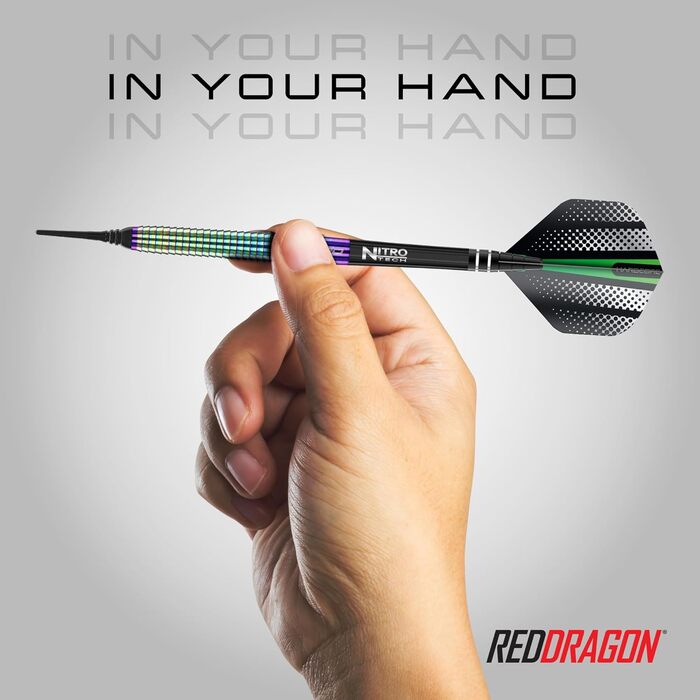 Дротики для дартсу RED DRAGON Razor Edge Softip, вольфрамові, професійні, 18 г, з оперенням та стрижнями