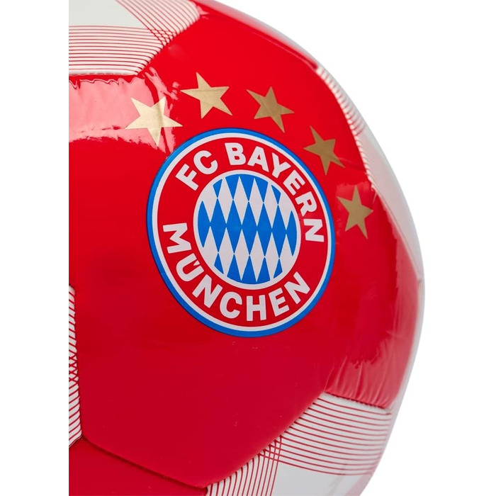 Футбольний м'яч FC Bayern München, графіка, червоно-білий, розмір 5, з наліпкою