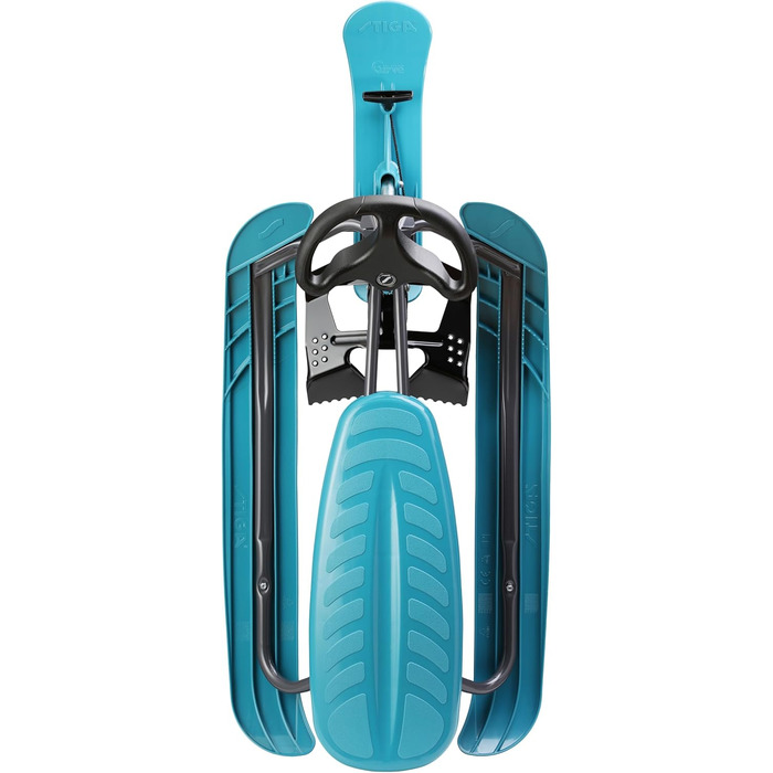Санки STIGA Snowracer Curve з кермом, гальмом і тросом, сталевий каркас, для дітей та дорослих до 90 кг, зимові санчата від 7 років