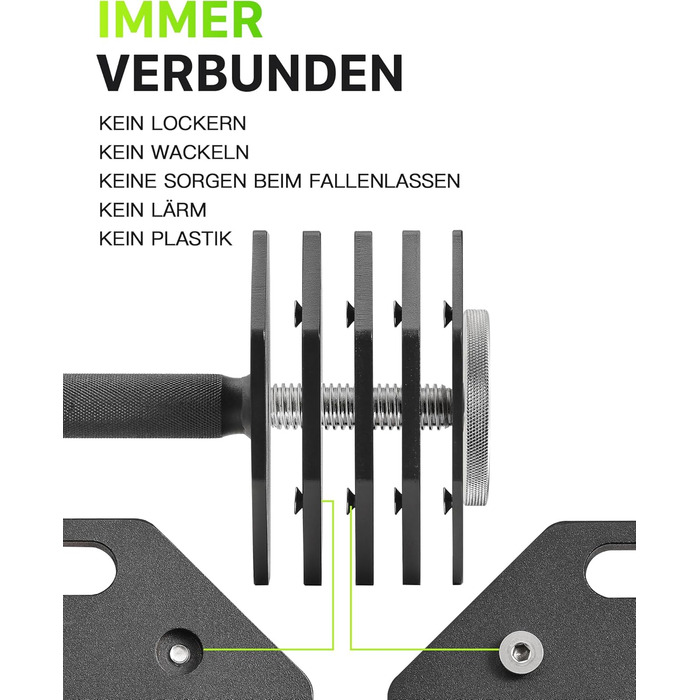 Гантель регульована восьмигранна Eisenlink 20-36 кг, сталева, з антиковзним грифом, для фітнесу вдома та в залі