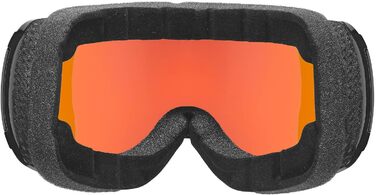Гірськолижна маска uvex Downhill 2100 CV, чорна, дзеркальна лінза scarlet, colorvision orange (S2)