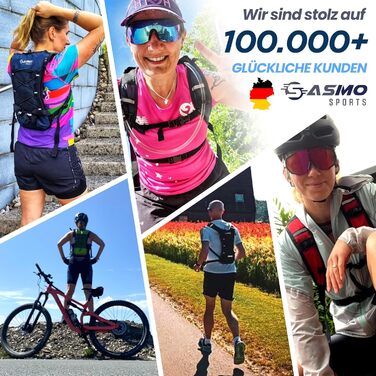 Рюкзак гідратор SASMO® для бігу (синій) 6л з термокишенею та 2л пляшкою