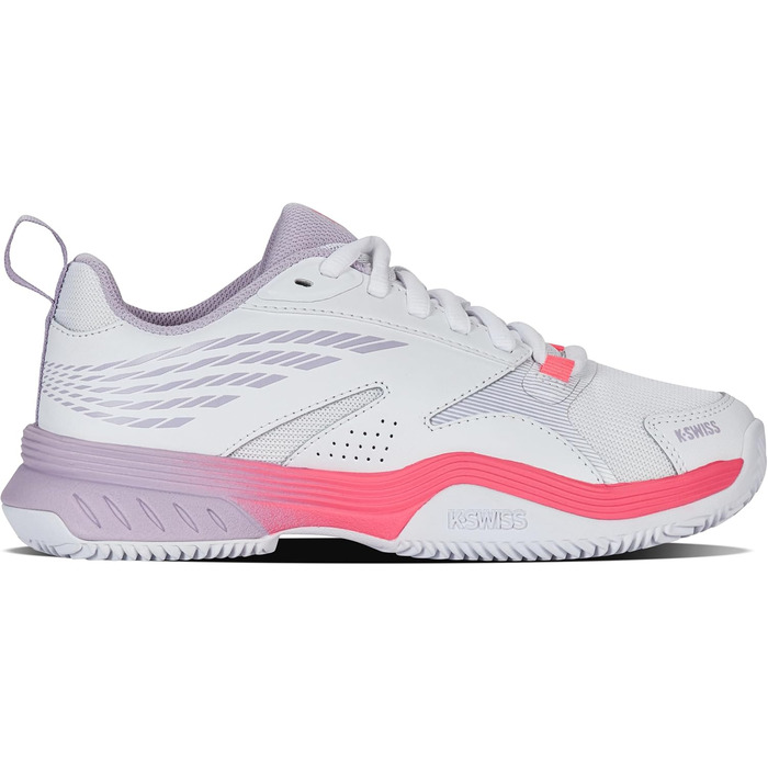 Жіноче тенісне взуття K-Swiss Speedex, 39.5 EU, білий, Orchid Petal, Neon Blaze