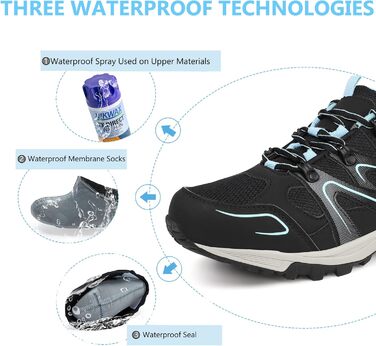 Чоловічі трекінгові півчеревики Riemot для хайкінгу та туризму (чорно-синій, 41 EU)