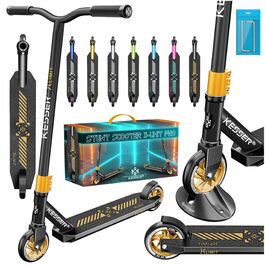 KESSER® Станкер Скутер X-Limit-Pro 360° - професійний для дітей та дорослих, ABEC 9, 110мм PU колеса, чорний/золотий