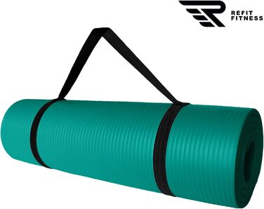 REFIT FITNESS Професійний килимок для йоги та фітнесу 190x60 см, NBR, нековзний, 10-15 мм, з ременем і сумкою, для пілатесу, спорту, гімнастики