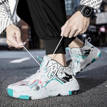 Кросівки баскетбольні для чоловіків та жінок, спортивне взуття, кросівки для ходьби, легкі, неслизькі, зносостійкі, біло-чорні, 38 EU, вузька колодка