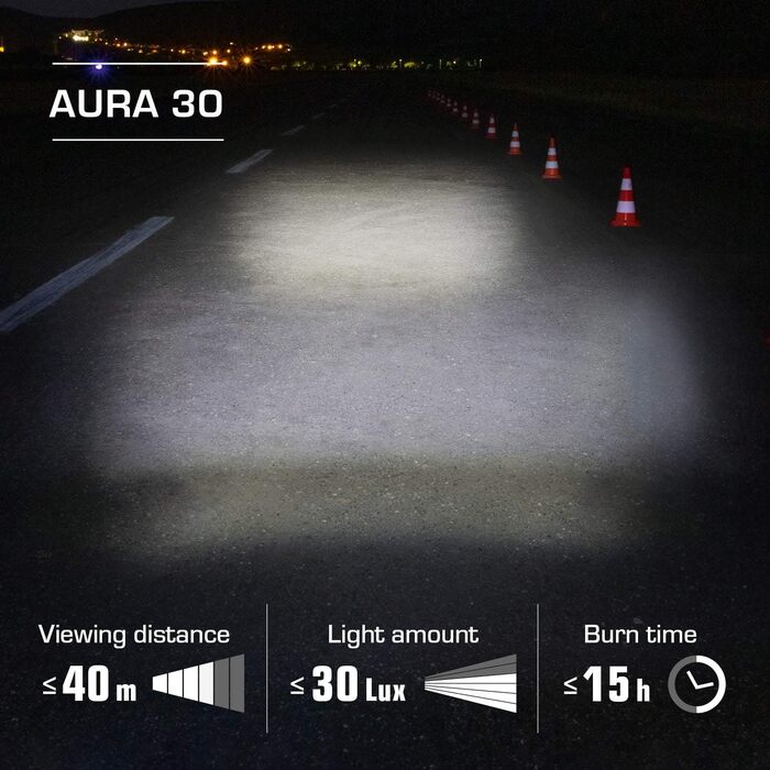 Велофара Sigma Aura 30 & Curve: комплект акумуляторних велоліхтарів | Без інструменту | Водостійкий | Сертифікований StVZO | Фари передня та задня