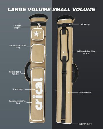 Кейс для більярдних київ CRICAL, 2 x 2 жорсткі кишені для снукеру, з штучної шкіри/оксфордської тканини, жовтий