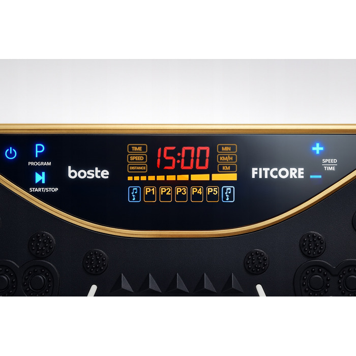 Вібраційна платформа Boste — масажер для тренувань з пультом керування та еластичними стрічками