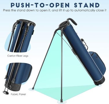 Сумка для гольфу Findway з регульованими плечовими ременями, 2-вегевий роздільник, 2 кишені, легка, для чоловіків та жінок, блакитна