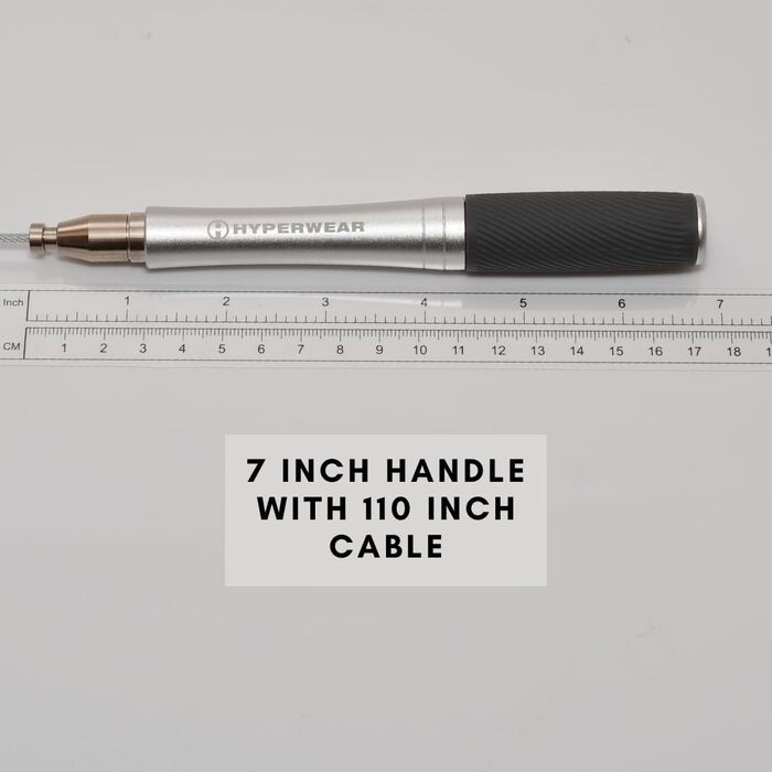 Скакалка Hyperwear Adjustable Speed з запатентованою системою блокування, алюмінієвими ручками з силіконовим покриттям та додатковим тросом для CrossFit, боксу та фітнесу