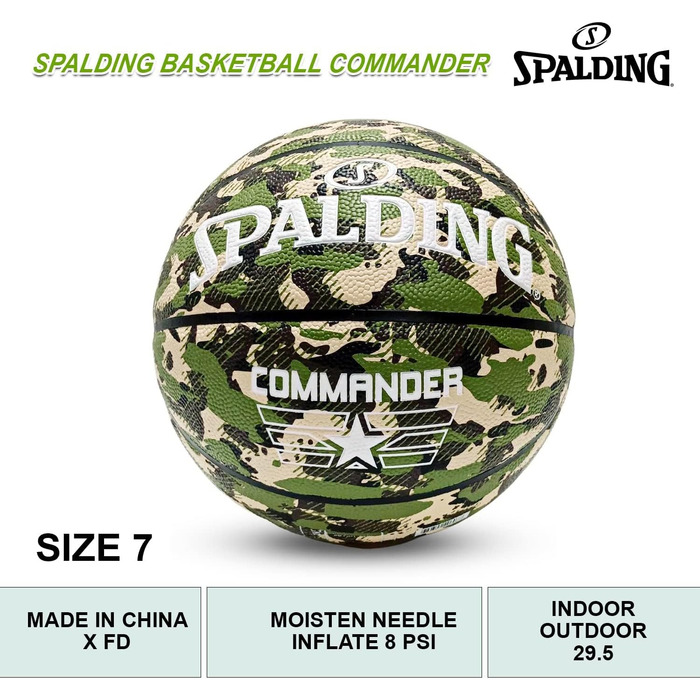 Баскетбольний м'яч Spalding Commander Sz7 Camo для дорослих, унісекс, камуфляжний