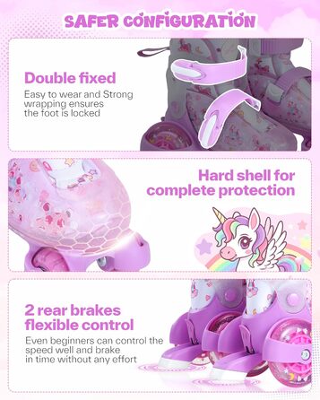 Ролики для дітей регульовані, рожеві, 24-31 розмір, для дівчаток, для занять в приміщенні та на вулиці, S(EU 28-31)