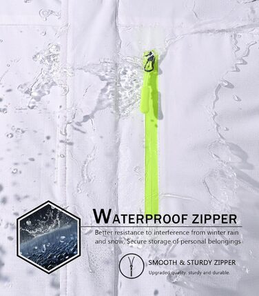 SPOSULEI Чоловіча зимова флісова куртка з підкладкою, тепла, для катання на лижах, на вулицю, вітронепроникна, водонепроникна, знімний капюшон, для походів (XL, білий)