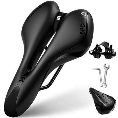 Зручний велосипедний сідло для чоловіків та жінок: широке, м'яке, гелеве, ергономічне. Підходить для MTB, Trekking, шосе, велотренажера, E-Bike. 27x16 см