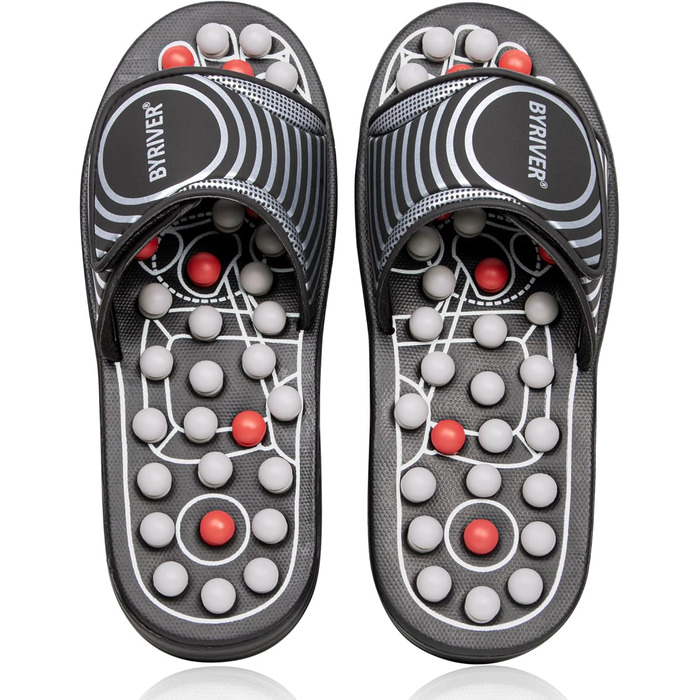 Тапочки-масажер для ніг BYRIVER, для лікування п'яткової шпори та плоскостопості, чорний, 40/42 EU