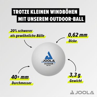 JOOLA Набір для настільного тенісу Outdoor Vivid, 2 ракетки, 3 м'ячі, чохол, лайм/синій, 6 предметів