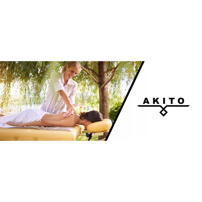 Складаний масажний стіл Akito, дерево, синій