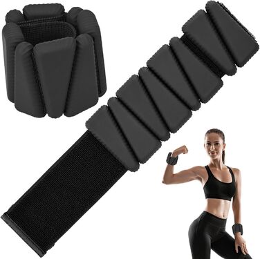 Гантелі на зап'ястя та щиколотки KOOOGEAR, 2 шт., 0.5 кг, чорні - для фітнесу, бігу, тренувань