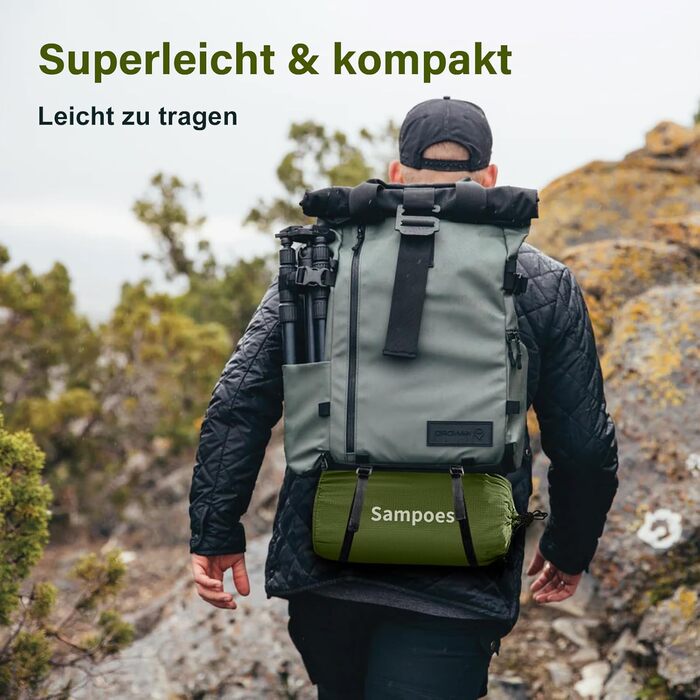 Надувний килимок для кемпінгу Isomatte 10см, самонадувний, з насосом, для туризму та відпочинку на природі (двоспальний, зелений)