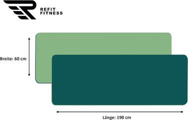 Килимок для йоги REFIT FITNESS Perfect-Fit 190 x 60 x 0,6 см з покриттям GeckoGrip & Sensi-Plus TPE. Безпечний, неслизький, з ручкою для перенесення. Підходить для фітнесу та гімнастики.