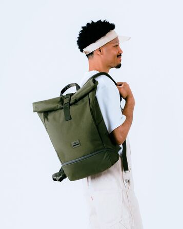 Рюкзак Johnny Urban Allen Medium зелений, роллтоп, водостійкий, 15 л, для ноутбука, унісекс, для університету, велосипеда, бізнесу, екологічний