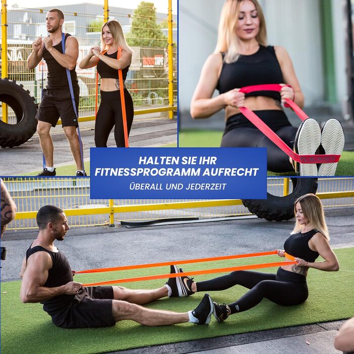 Фітнес-гумки для підтягувань - ідеальні для нарощування м'язів. Набір Pro Pack: еластичні стрічки опору для фітнесу