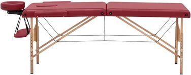 Складаний масажний стіл Physa Toulouse RED, червоний, переносний масажний стіл, масажна кушетка