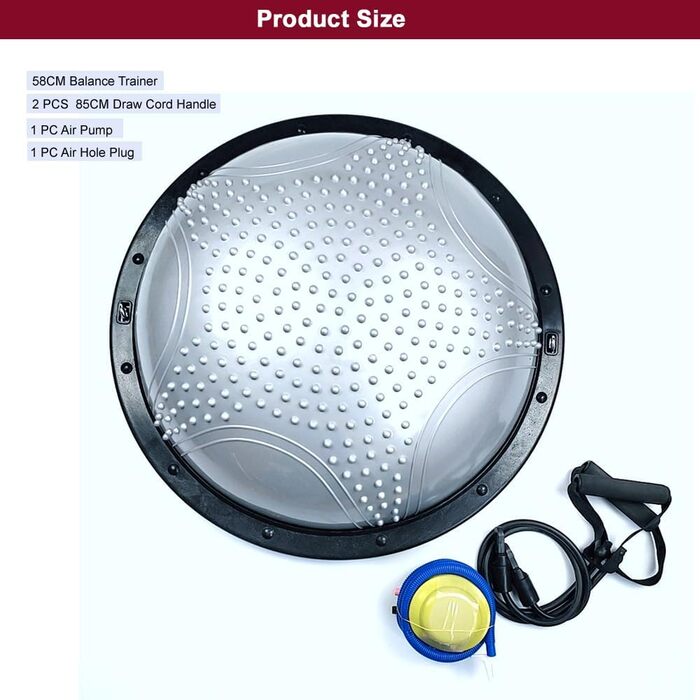 Фітбол для фітнесу та реабілітації 59 см з шипами, для зміцнення м'язів кора, масажу та зняття болю, Body Balance