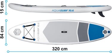 Надувний SUP-борд Neo-Sport Stand Up Paddle Board 10.6 (білий) з аксесуарами: насос, весло, страховка, рюкзак