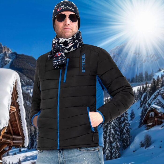 Зимова куртка Nebulus GRAFFITY для чоловіків, чорно-кобальтового кольору, розмір L