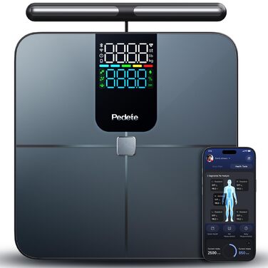 Інтелектуальна вага для вимірювання жиру в тілі, Bluetooth, аналіз складу тіла, BMI, 180 кг