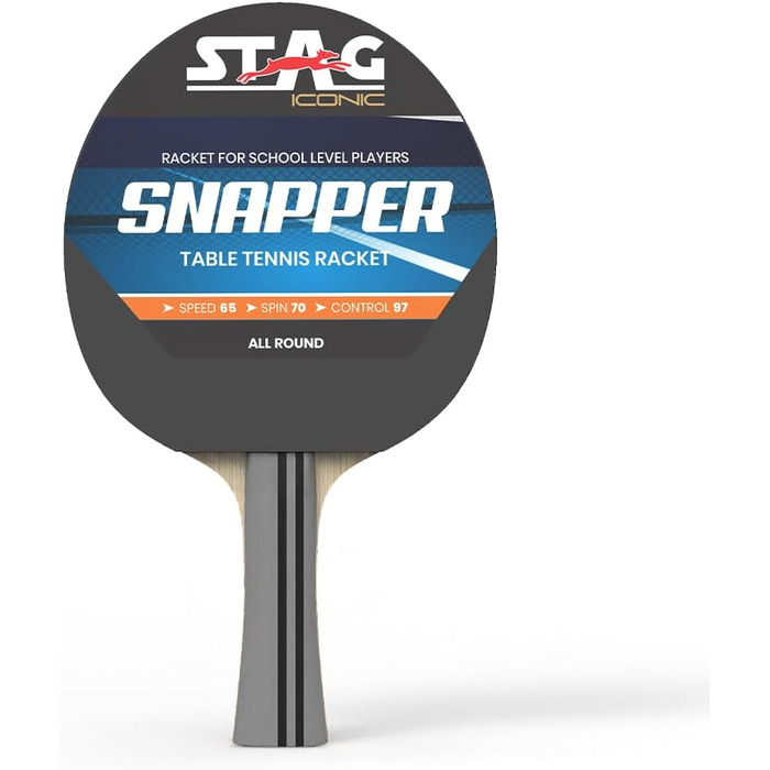 Стіл-тенісний ґрати Stag Iconic Snapper Series | Сірий та чорний | Професійна серія для тренувань | Яскравий дизайн