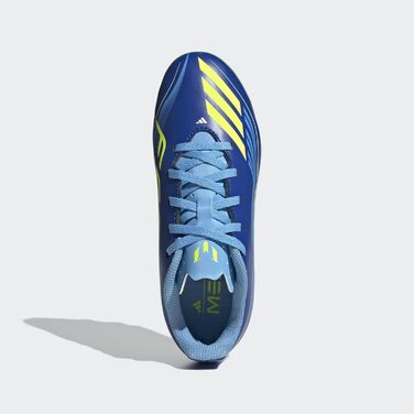 Дитячі футбольні бутси adidas F50 Messi Club для гри на твердих та багатоповерххових поверхнях (36.5 EU, Синьо-жовті)