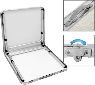 Складаний столик 60 см, портативний, для кемпінгу та пікніків, сад, на вулицю, регульована висота, алюмінієвий каркас, 60 x 45 x 25,9 см (Д x Ш x В)