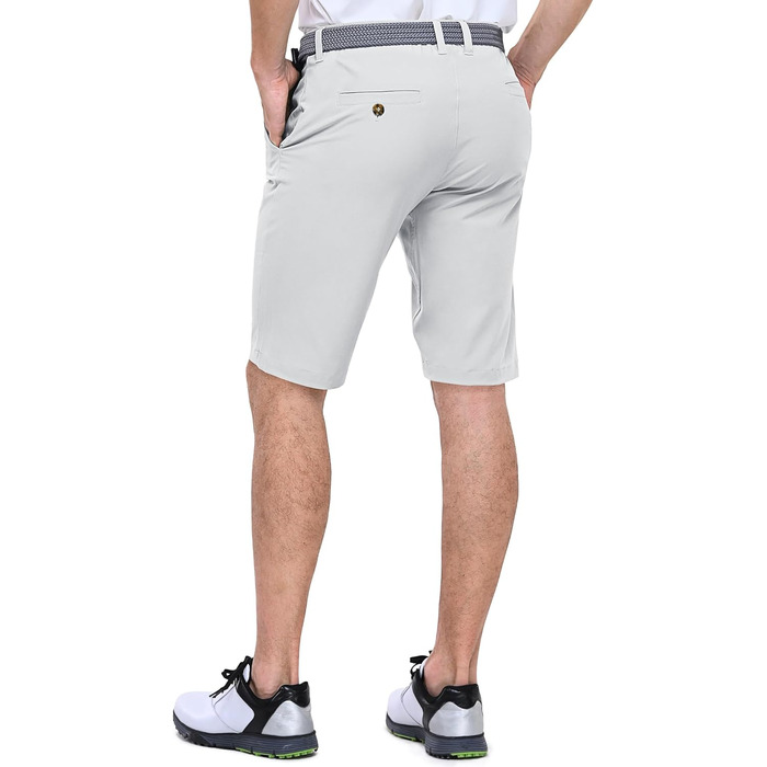 Чоловічі шорти для гольфу Outdoor Ventures UPF 50+ Stretch Dry Fit, швидкосохнучі бермуди з кишенями, сріблясто-сірі, розмір 36