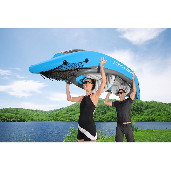 Надувний каяк Bestway Hydro-Force Cove Champion X2, 331x88x45 см, комплект з веслами і насосом