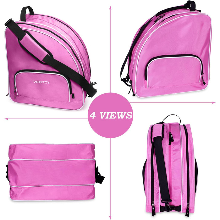 Сумка для роликів та ковзанів для дітей та дорослих (28-45 EU), рожева, L