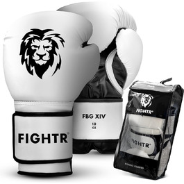 Боксерські рукавички Fightr для боксу, MMA, Муай-Тай і кікбоксингу, максимальний захист і стабільність, розміри 8-16 унцій, з чохлом