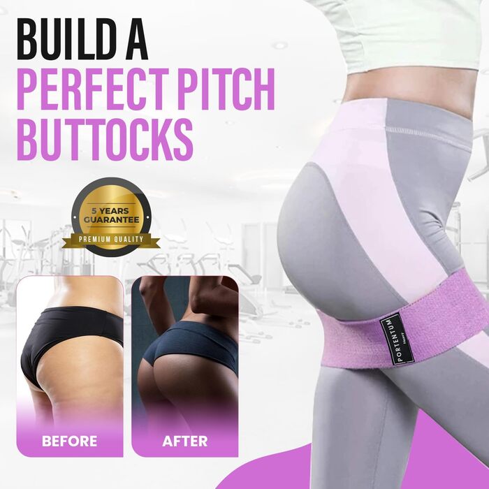 Еластичні гумки для фітнесу Portentum Resistance Bands: набір для йоги та силових тренувань (рожевий, зелений, фіолетовий)