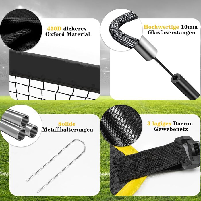 Дитячі ворота для футболу, 2-в-1 Pop-Up ворота, складані, для саду, на вулицю, з чохлом, 120x90 см, чорний