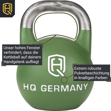 Професійна гиря HQ Germany 24 кг, сталева ручка, ±200 г, порошкове покриття