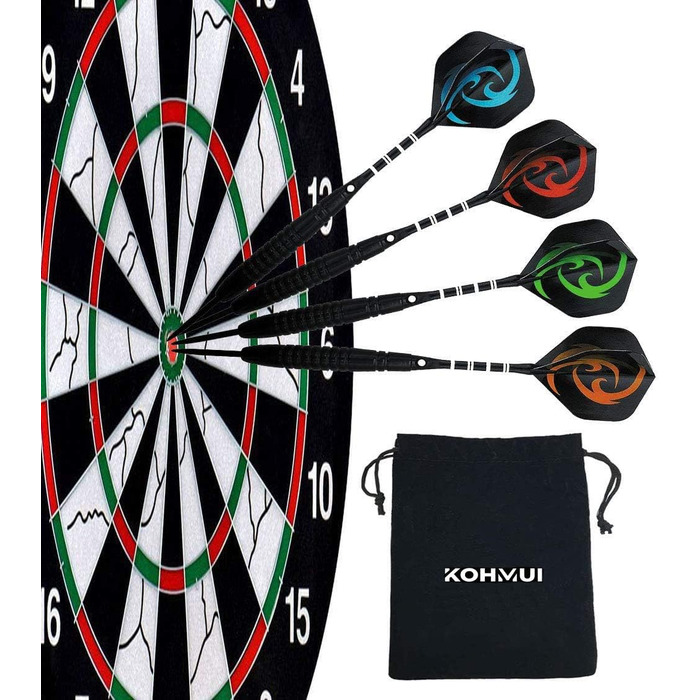 Сталеві дротики Dartpfeile (12 шт) 23г: Професійний набір для дартсу з металевим вістрям, алюмінієвим стеблом та 40 пір'ями