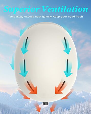 Шолом для сноуборду та лиж чоловічий/юнацький, регульований розмір, флусові навушники, система вентиляції, сумісний з маскою (Eggshell white, L)