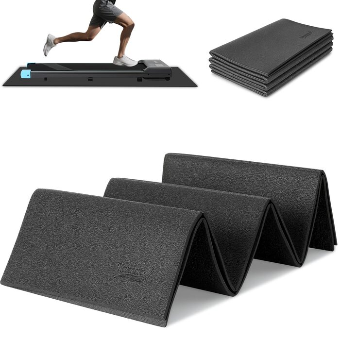 Складаний захисний килимок під тренажер (120x80 / 200x90 см) — протиковзний мат для бігової доріжки, еліптичного та велотренажера, товщина 6 мм, амортизаційний килим для йоги